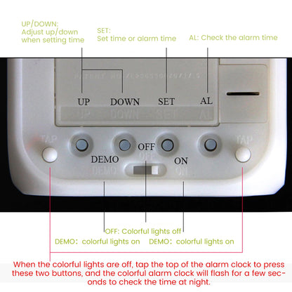 LED Digital Alarm Clock  Mini Desk Cube Clock with Colorful Lights Multi-function Alarm Clocks with Calendar Temperature Display