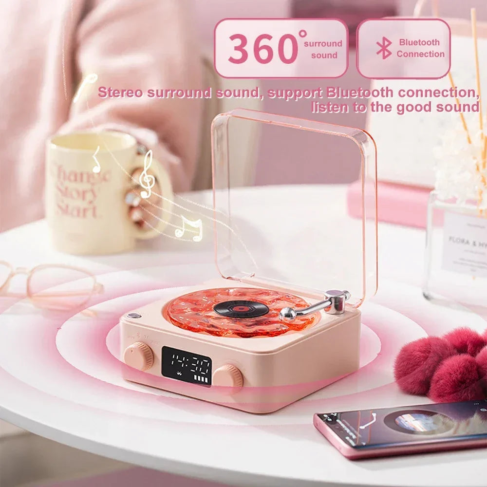 Mini Retro White Noise Bluetooth Speaker Portable Vintage Sleep Aid Bluetooth Speaker Subwoofer With RGB Light